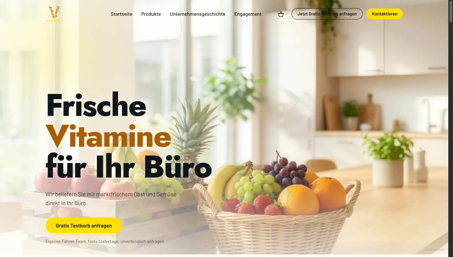 Vitamintaxi Website. Webdesign von MOEMENT MEDIA