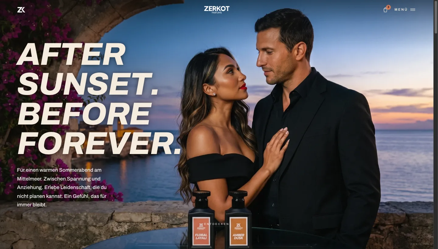 Zerkot Website. Webdesign von MOEMENT MEDIA